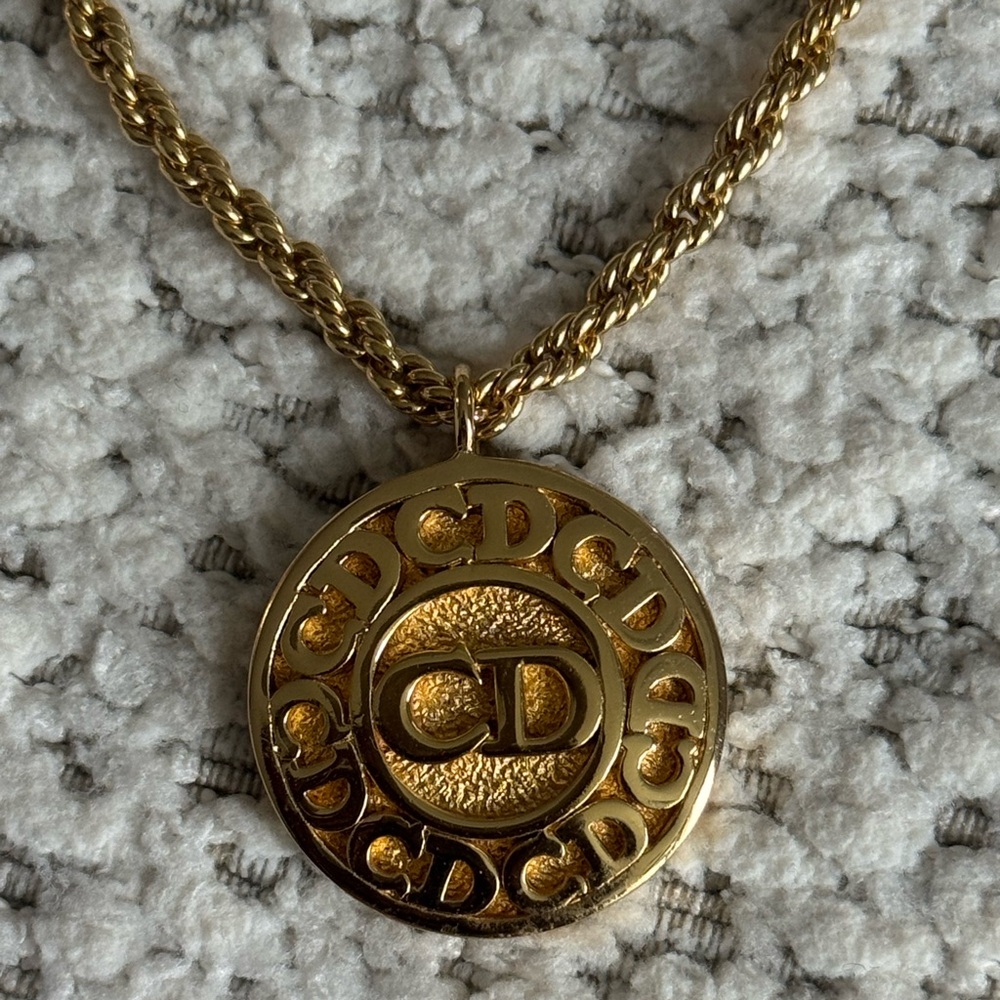 Gold CD Pendant Necklace